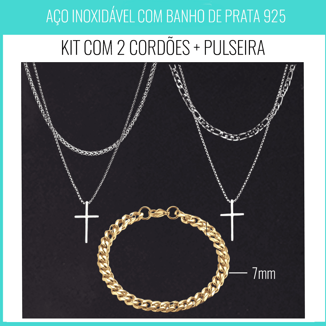 Kit  Miami- 2 Cordões + Pulseira