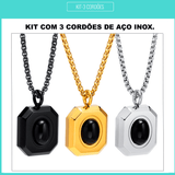 Kit com 3 Cordões  Onyx Elegancy-Aço Inoxidável
