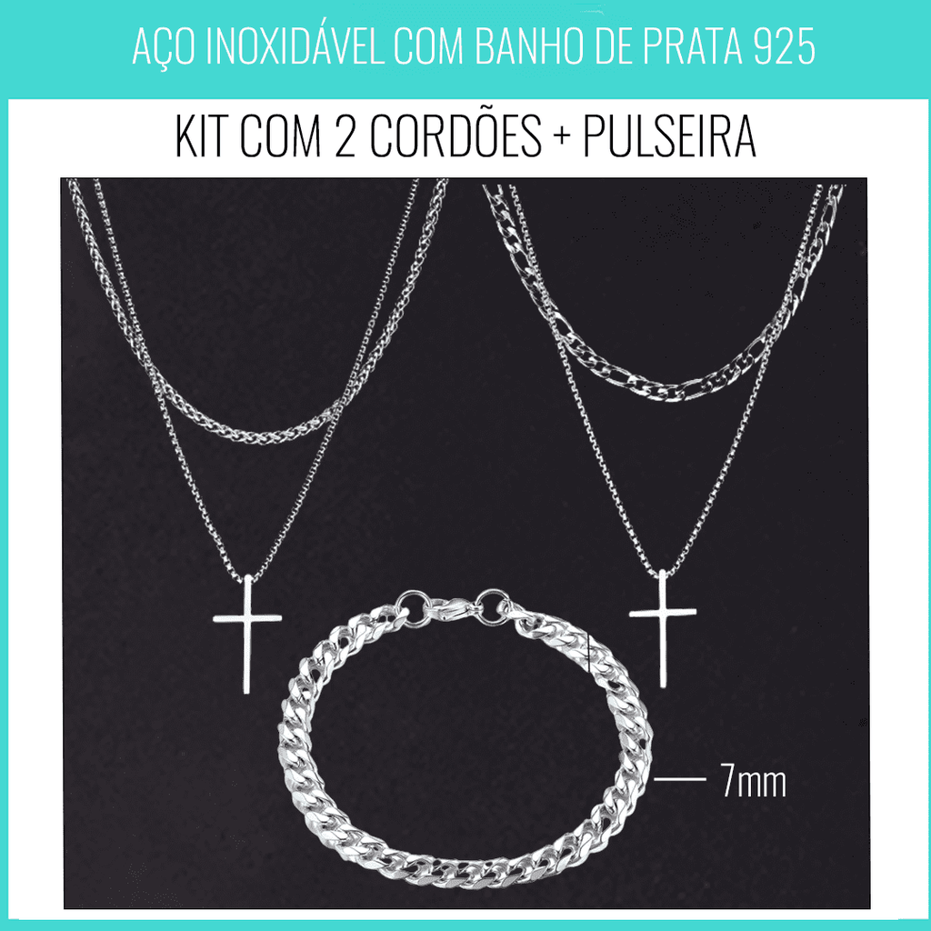 Kit  Miami- 2 Cordões + Pulseira