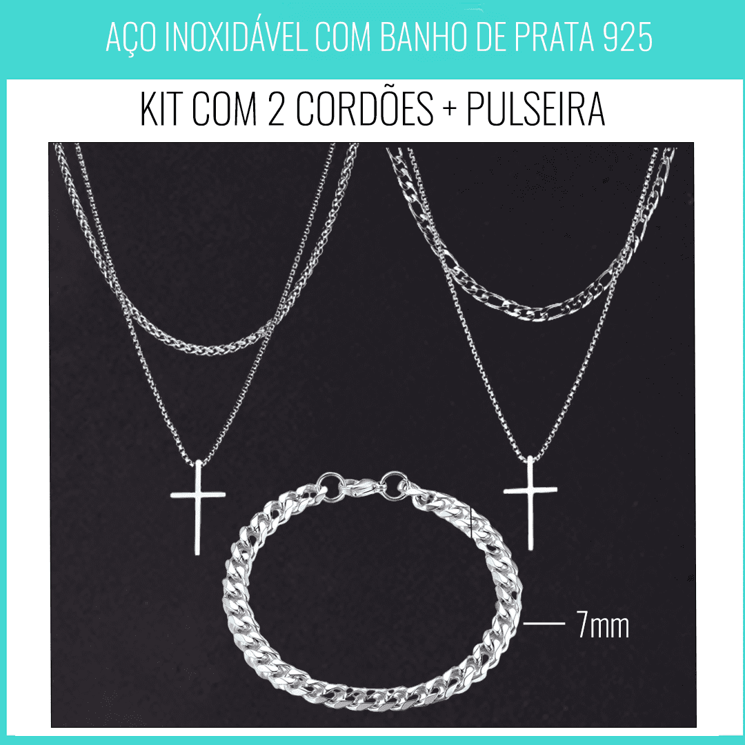 Kit  Miami- 2 Cordões + Pulseira