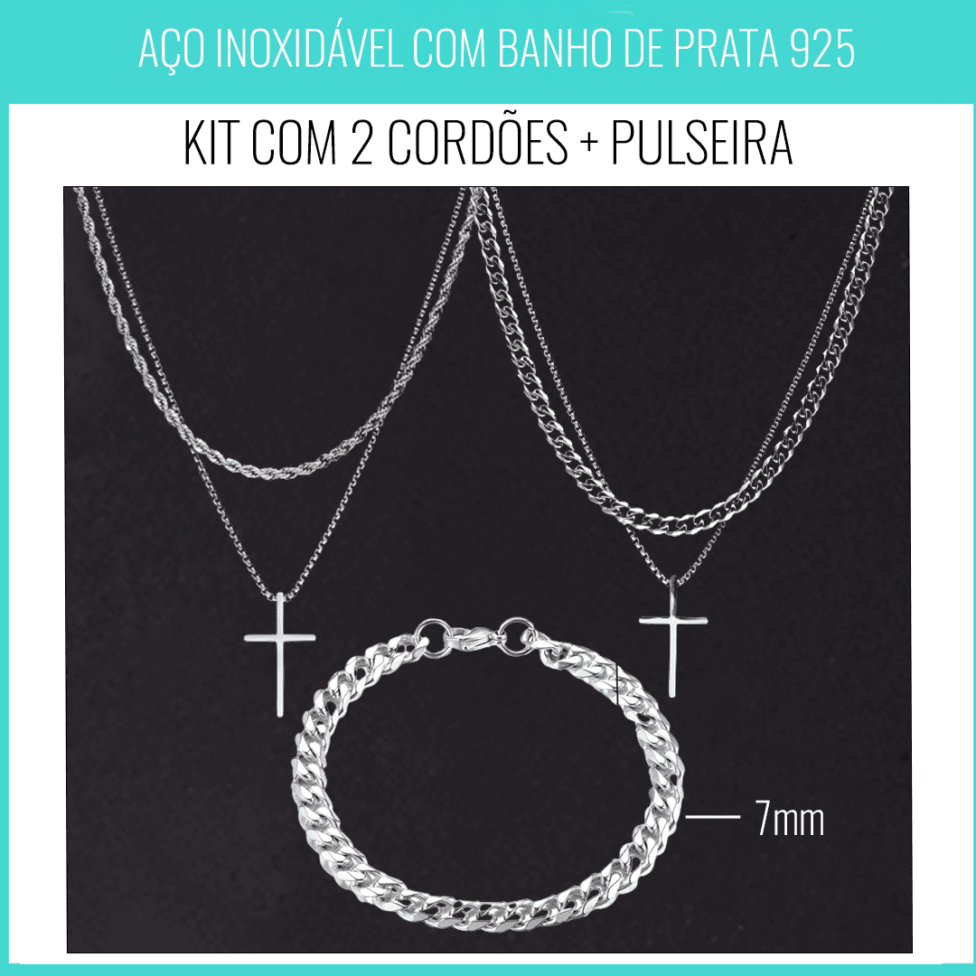 Kit  Miami- 2 Cordões + Pulseira
