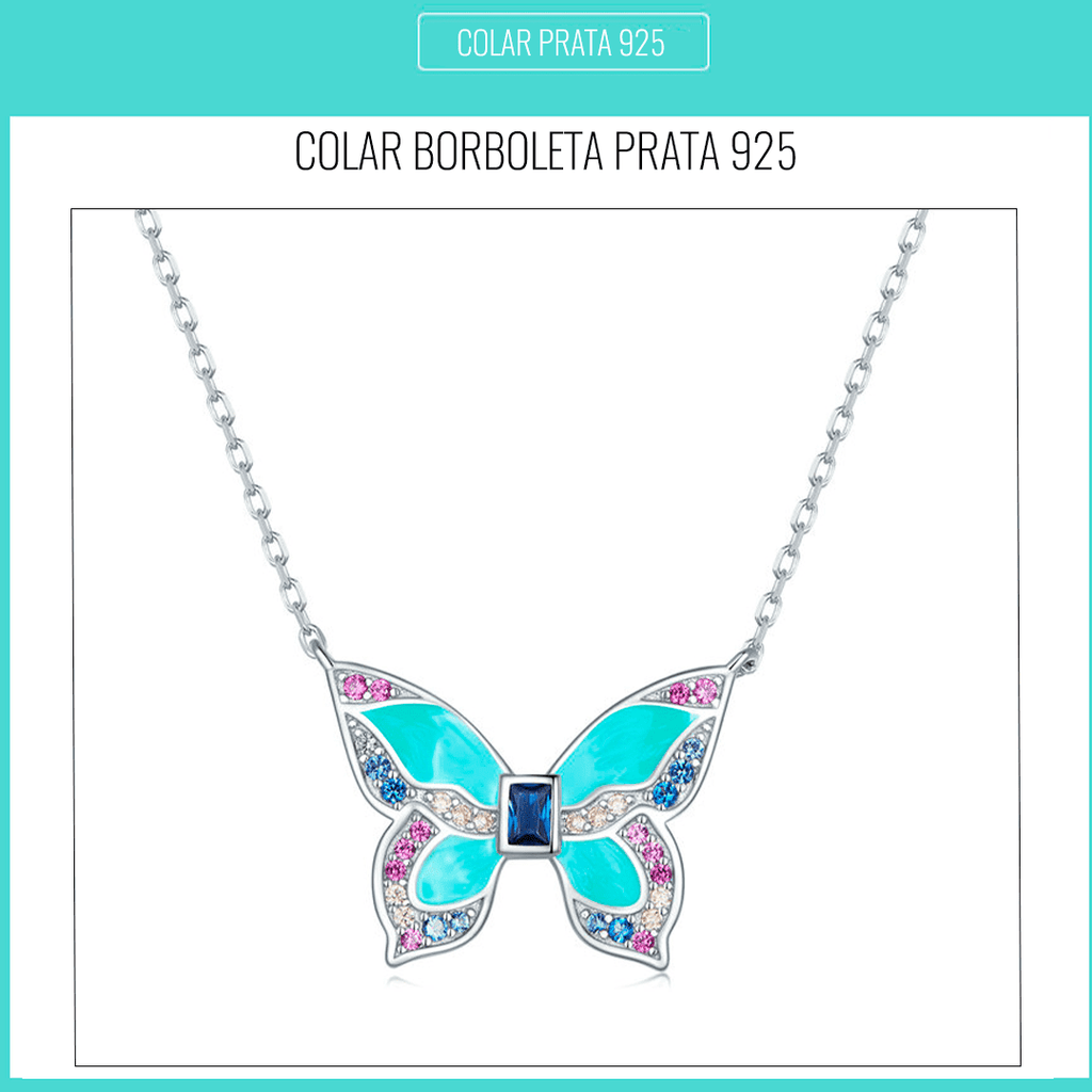 Colar Borboleta Prata 925