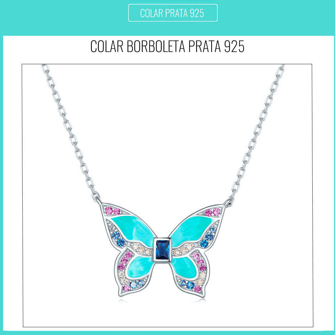 Colar Borboleta Prata 925