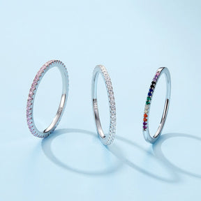 Conjunto de Anéis Elegância Prata 925