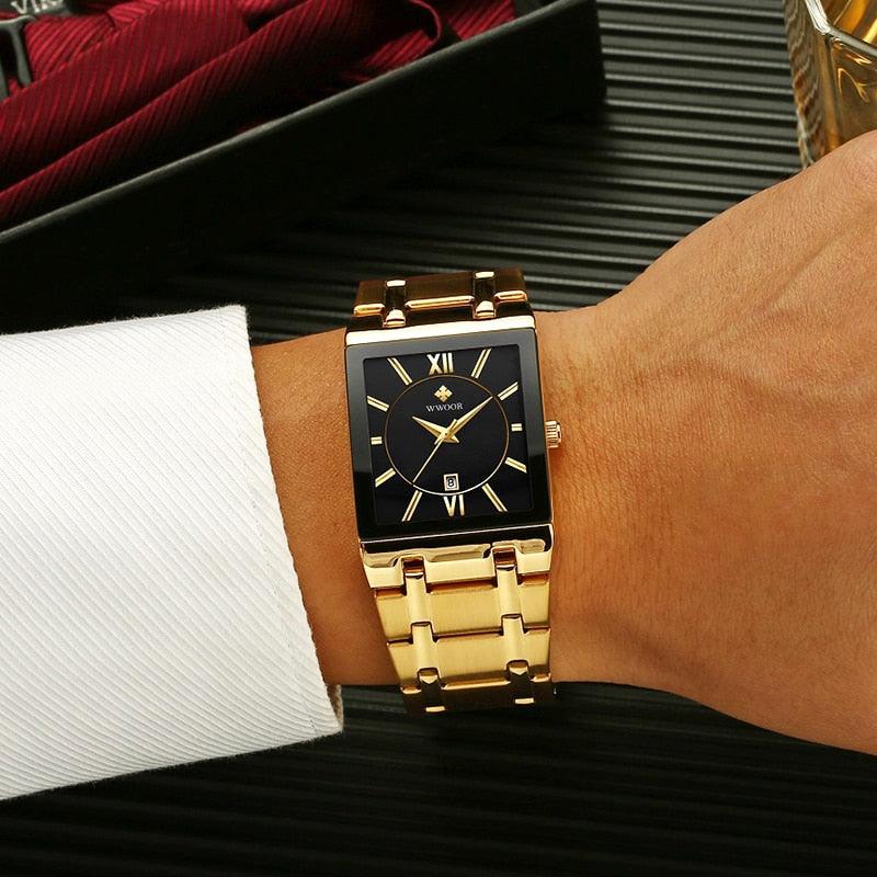 Relogio  Gold Masculino Wwoor Elegancy