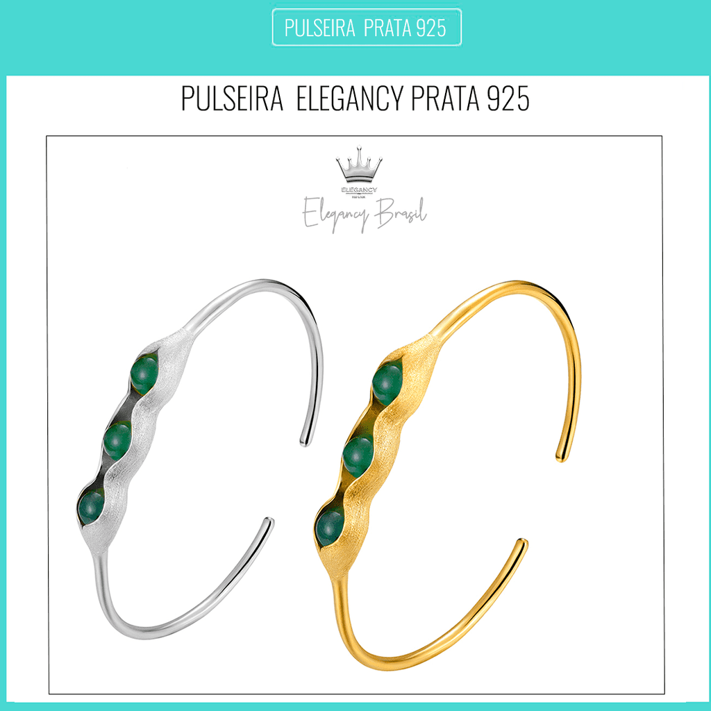Pulseira Elegancy Prata Pura com Pedra Preciosa