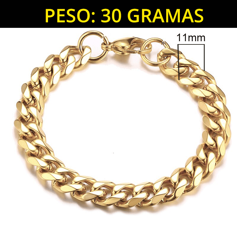 Kit Pulseira aço inoxidável e Banhado a Ouro Elegancy