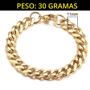 Kit Pulseira aço inoxidável e Banhado a Ouro Elegancy