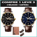 Relogio Crystal Classic ( 2 RELOGIOS + CARTEIRA)