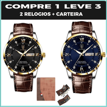 Relogio Crystal Classic ( 2 RELOGIOS + CARTEIRA)