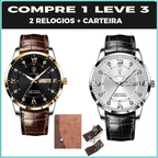 Relogio Crystal Classic ( 2 RELOGIOS + CARTEIRA)