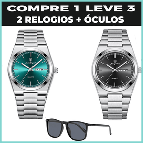 Relogio Elegancy Classic  2 Unidsdes + brinde