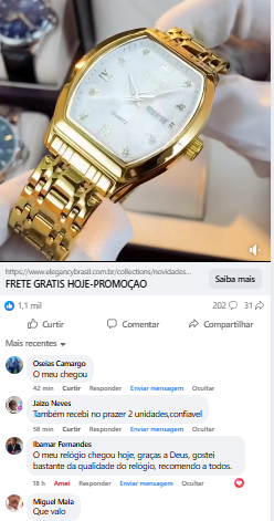 Relogio Eleganzzia Original-  - FRETE GRÁTIS+ 2 BRINDES
