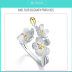 Anel Flores Elegancy Prata 925