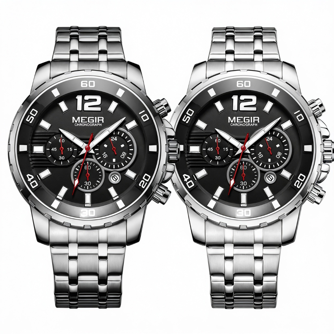 Pague 1 Leve 2 | Relogio masculino megir Gold