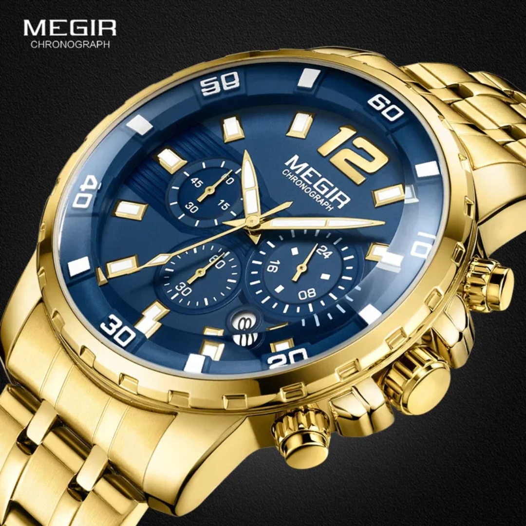 Pague 1 Leve 2 | Relogio masculino megir Gold