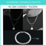 KIT 4- CORRENTE PRA+ PRATA+PULSEIRA PRATA