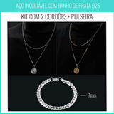 KIT 3- CORRENTE DOURADA + PRATA+PULSEIRA PRATA