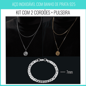 Kit 2 Cordões Camadas + Pulseira