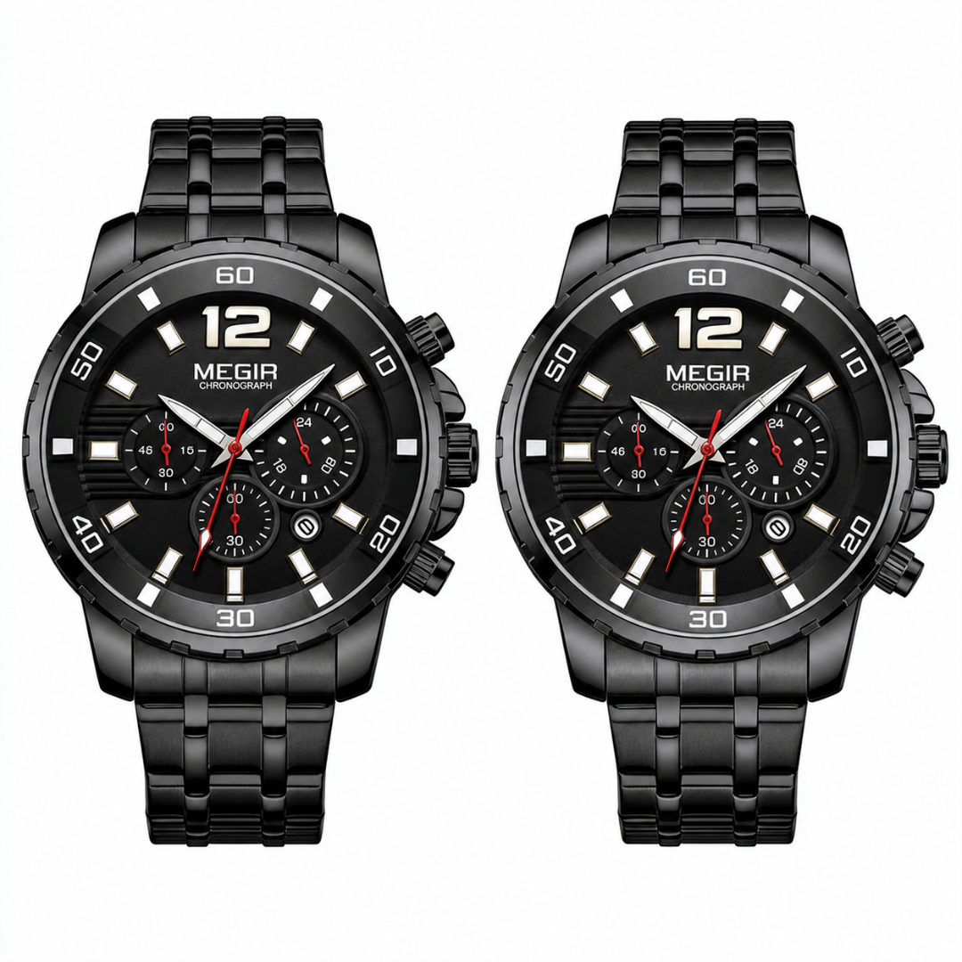 Pague 1 Leve 2 | Relogio masculino megir Gold