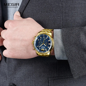 Pague 1 Leve 2 | Relogio masculino megir Gold